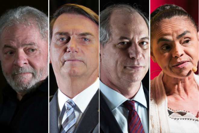 Lula, Bolsonaro, Ciro e Marina