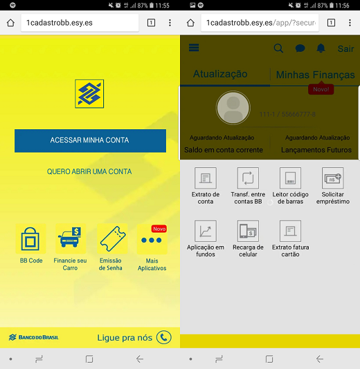 Site falso usa marca do Banco do Brasil e pede informações bancárias (Foto: Reprodução | TechTudo)
