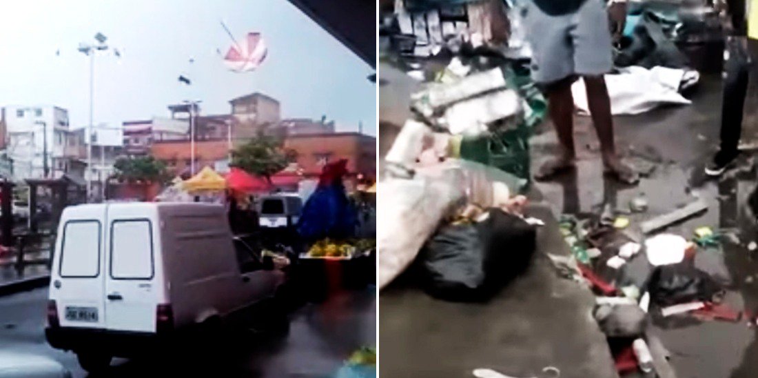 Comerciantes perderam mercadorias e casas foram destelhadas após vendaval Comerciantes perderam mercadorias e casas foram destelhadas após vendaval