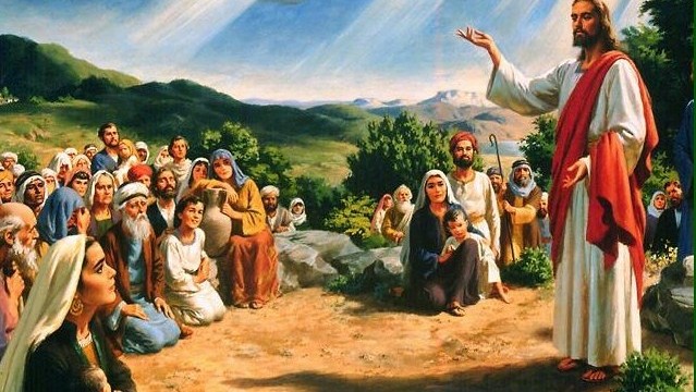 Jesus durante o Sermão do Monte (Mateus capítilos 5, 6 e 7)