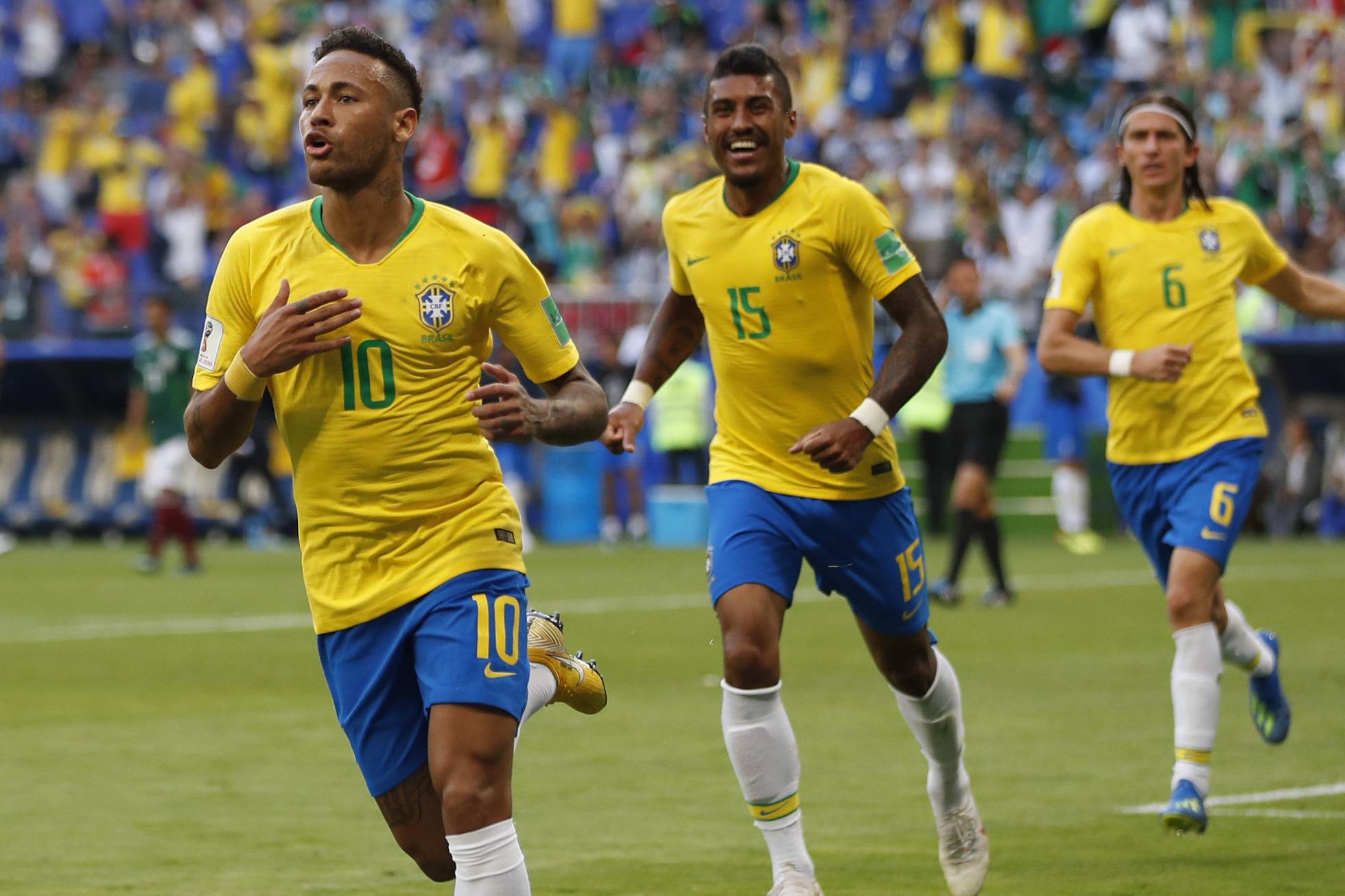 Brasil se classificou para as quartas de final da Copa do Mundo pela sétima vez seguida ao vencer o México por 2 a 0 nesta segunda-feira Brasil se classificou para as quartas de final da Copa do Mundo pela sétima vez seguida ao vencer o México por 2 a 0 nesta segunda-feira