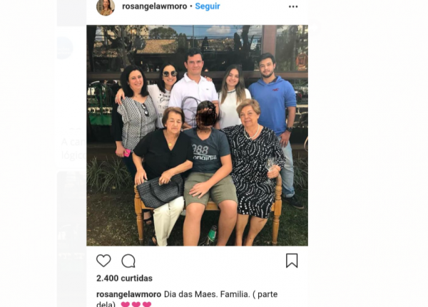 Rosângela rabisca o rosto dos filhos em algumas postagens e, em outras, não: deve ser constrangedor para eles