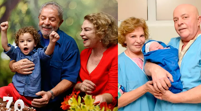 Arthur com o avô Lula e a avó, Marisa (Foto: Reprodução)