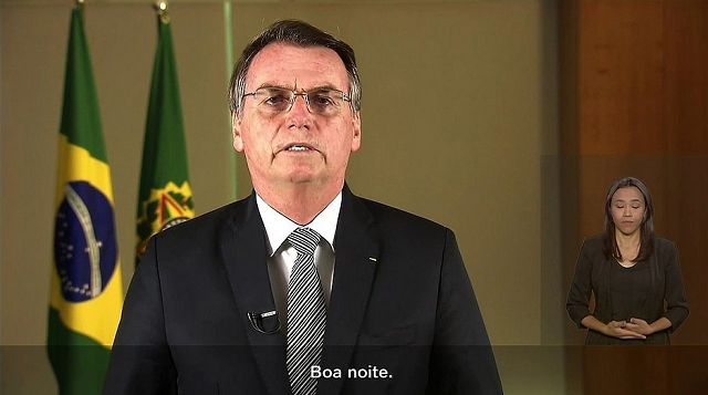 Pronunciamento do presidente Jair Bolsonaro em rede nacional (Foto: Reprodução)