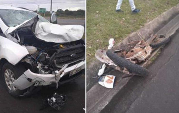 Agnaldo Vieira dos Santos estava pilotando uma motocicleta quando colidiu com um carro de passeio (Foto: Reprodução)