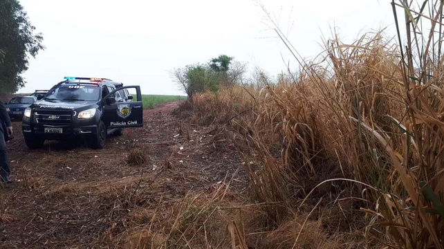 Corpo foi encontrado em uma área de canavial na região de Bariri (Foto: Polícia Civil | Divulgação) 