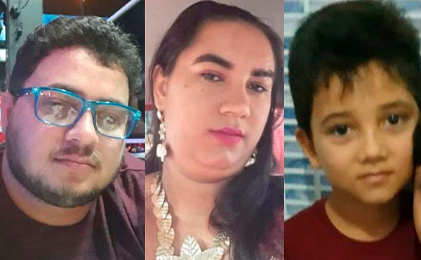 Sidney Barreto da Silva (26), Sheila da Silva Dantas (23) e o filho do casal, Sidyelly Dantas Barreto (9) (Foto: Reprodução | Correio da Bahia)
