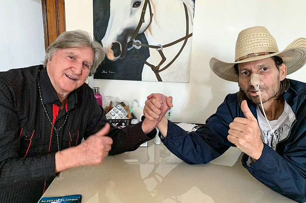 Encontro recente de Asa Branca com Sérgio Reis (Foto: Arquivo pessoal)