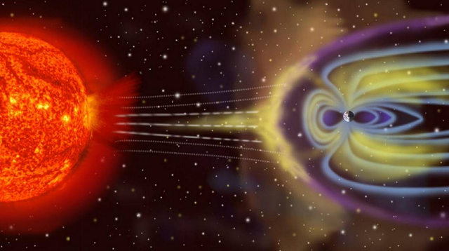 O campo magnético da Terra é nossa principal linha de defesa contra partículas eletricamente carregadas emitidas pelo sol (Foto: Reprodução)