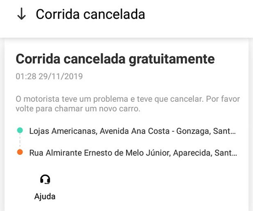 Família havia acabado de fazer compras em uma aloja da região e acionou um motorista através do aplicativo (Foto: Reprodução)