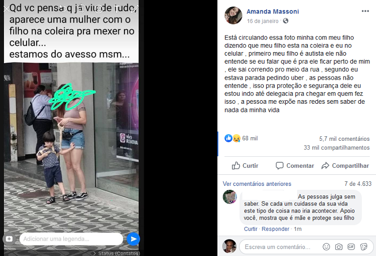 Amanda recebe mensagens de apoio após relato emocionante sobre filho autista (Foto: Reprodução)