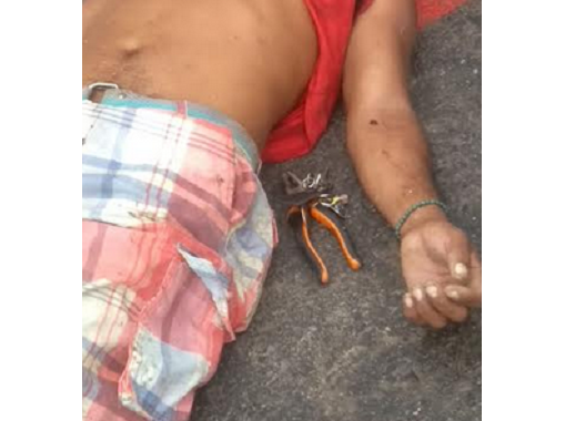 Homem, de idade e identidade desconhecidas, morreu após cair de um poste de energia elétrica (Foto: Reprodução)