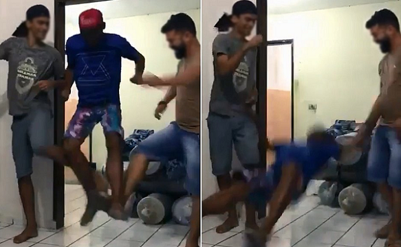 Dinâmica de uma pegadinha de extremo mau gosto circula em vídeos nas redes sociais (Foto: Reprodução)