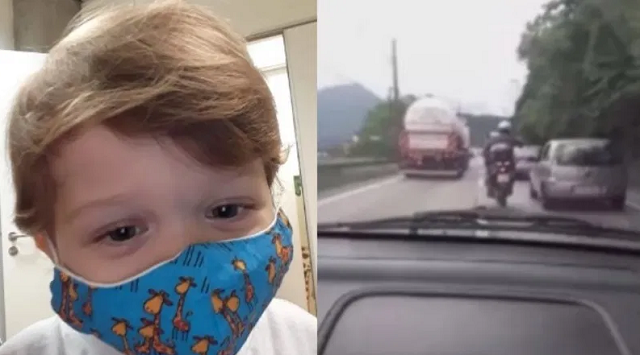 Vídeo mostra Polícia Militar escoltando carro em rodovia para ajudar família (Foto: Reprodução)