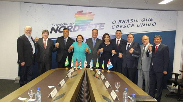 Governadores do Consórcio Nordeste, presidido por Rui Costa (PT) (Foto: Reprodução)