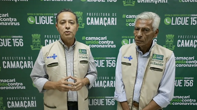 Ex-secretário da Sesau, Elias Natan, ao lado do Secretário da Sesau, Luiz Duplat (Foto: Print | Vídeo)