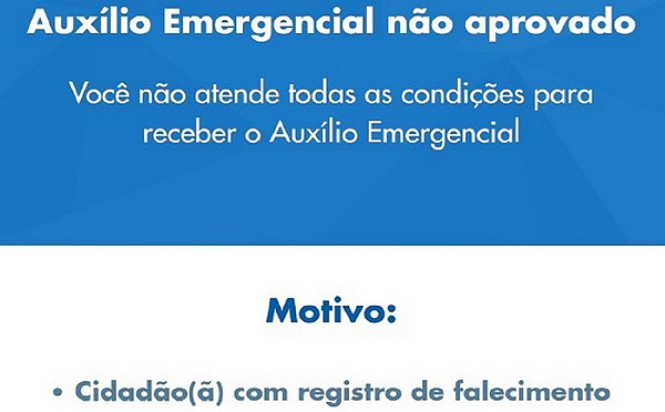 Caixa Econômica Federal negou o benefício alegando que os solicitantes estão mortos (Foto: Reprodução)