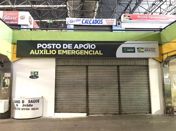 A estrutura está instalada no Centro Comercial (Feira), na antiga Cesta do Povo (Foto: Reprodução)