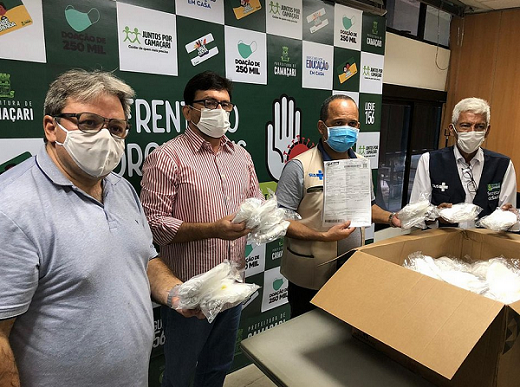As máscaras foram confeccionadas pela Alpargatas a partir do nãotecido feito com resina de polipropileno (PP) doada pela Braskem à Fitesa, uma das líderes mundiais nesse setor (Foto: Reprodução)