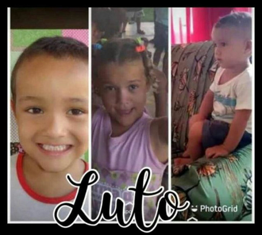 Maycon Pereira Carvalho, de 9 anos, Andressa Pereira Carvalho, de 5 anos, e Bebê de um ano, João Augusto Pereira Carvalho (Foto: Reprodução)