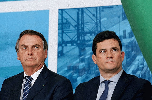 Presidente Jair Bolsonaro e o ex-ministro Sérgio Moro (Foto: Reprodução)