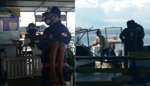 Vítimas ficaram desidratadas e foram socorridas pelo Samu neste domingo (Foto: Jaderson Moreira | TV Tapajós)