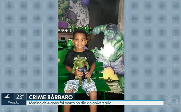 Essa é a última foto da criança, tirada durante o aniversário trágico (Foto: Reprodução | TV Globo)