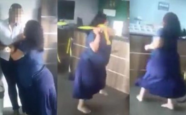 Agressora berrava que a vítima teria que morrer devido à sua orientação sexual (Foto: Reprodução | Print | Vídeo)