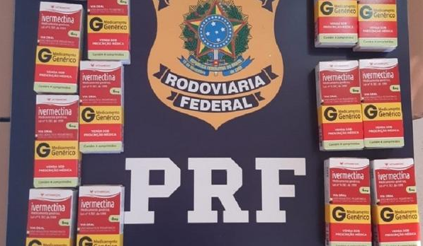 30.000 comprimidos de Ivermectina foram apreendidos pela Polícia Rodoviária Federal (Foto: Divulgação | PRF)