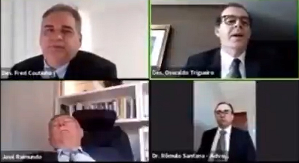 Procurador de Justiça do Ministério Público da Paraíba (MPPB), José Raimundo, dormiu durante julgamento on-line (Foto: Reprodução)