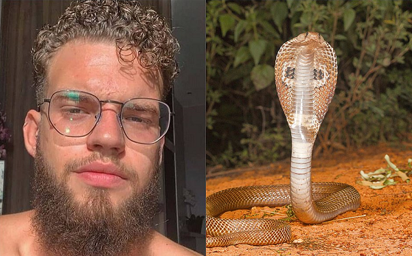Pedro Henrique Krambeck, estudante de veterinária picado por uma cobra naja no último dia 7 de julho (Foto: Reprodução)