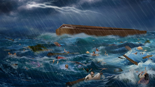 Jesus usa a vida de Noé - e o Dilúvio, para quem crê, como um prenúncio de como será quando Ele, 'o Filho do Homem' retornar no julgamento final (Veja em Mateus 24:37-38; Lucas 17:26-27) - Ilustração Google