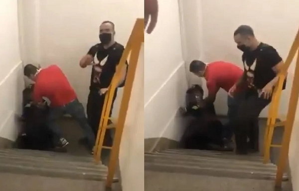 Jovem foi acusado de roubo e imobilizado no Ilha Plaza (Foto: Reprodução)
