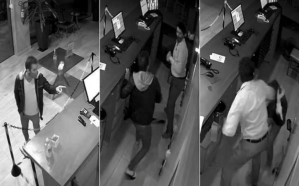 Discussão entre cliente e recepcionista terminou em agressões mútuas (Foto: Reprodução)