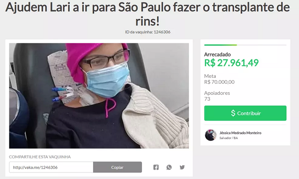 Esteticista realiza vaquinha para conseguir transplante de rins (Foto: Reprodução | Redes Sociais)