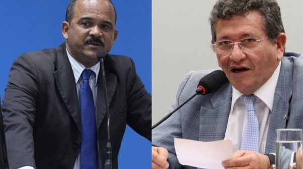 Elinaldo Araújo (DEM) e O ex-deputado federal Luiz Caetano (PT) (Foto: Reprodução)