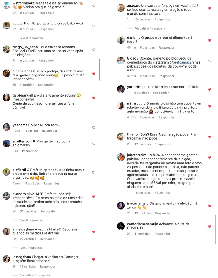 Comportamento de Elinaldo e do 'time azul' não passou despercebido do público virtual (Foto: Print | Rede Social)