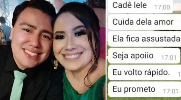 Pouco antes de ser intubada, a médica Monique Batista enviou mensagens ao noivo (Foto: Arquivo pessoal)