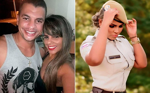 O também PM Edson Salvador já tinha sido preso por agredir Sylvia Rafaella (Fotos: Reprodução | Redes sociais)