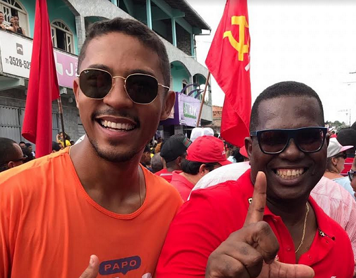 Candidato a vereador, Kaique Ara ao lado do vereador Marcelino (Foto: Reprodução)