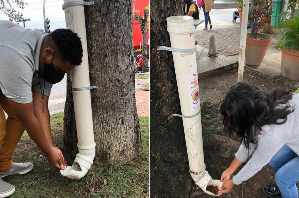 Para a instalação e abastecimento dos comedouros é utilizado o valor arrecadado com as vendas das peças disponibilizadas no bazar (Foto: Divulgação)