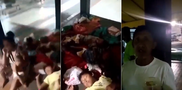 Quatro família de origem venezuelana entre adultos e crianças estavam instalados nas praças e ruas do centro da cidade (Foto: Montagem | Redação CFF)
