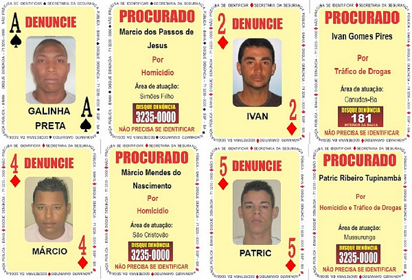 Polícia já fez 35 substituições no baralhinho neste ano (Foto: Divulgação | SSP-BA)