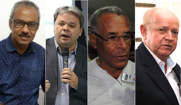 Secretário de Desenvolvimento da Agricultura e Pesca, o ex-vereador Antônio Falcão; Secretário de Governo (Segov), José Gama Neves; Secretário da Prefeitura Avançada da Costa de Camaçari, José Cupertino de Santana Filho; Secretário de Desenvolvimento Econômico (Sedec) , Waldy Freitas (Foto: Montagem | Redação CFF)