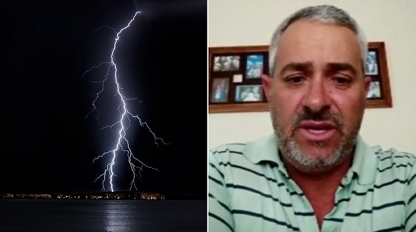 Vereador José Omar foi surpreendido por um raio que caiu bem próximo onde estava localizado (Foto: Reprodução)