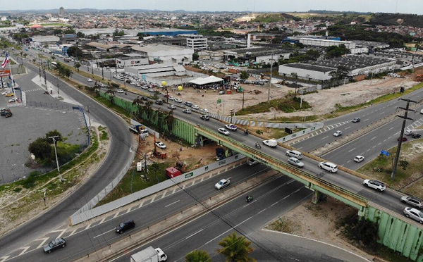 Anel viário do Viaduto do Trabalhador (Foto: Reprodução | Destaque1)
