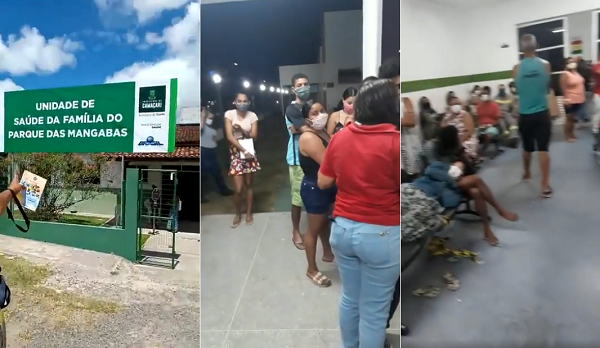 Munícipes denunciam falta de mascara para atendimento na Unidade de Saúde da Família do Parque das Mangabas e demora no atendimento na Unidade de Pronto Atendimento da Gleba A (Foto: Montagem | Redação CFF)