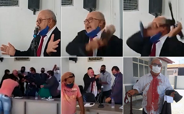 Confusão só acabou quando outros vereadores e servidores, presentes na sessão, conseguiram apartar a briga (Foto: Reprodução)