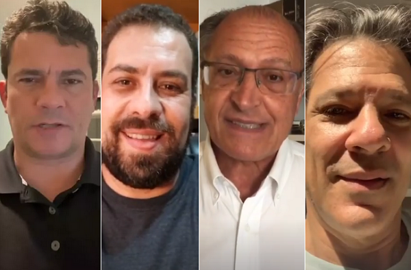 Sergio Moro, Guilherme Boulos, Geraldo Alckmin e Fernando Haddad (Foto: Montagem | Redação CFF)
