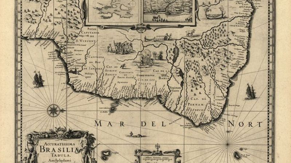 Mapa do Brasil mostra capitanias em 1630 (Foto: Reprodução)